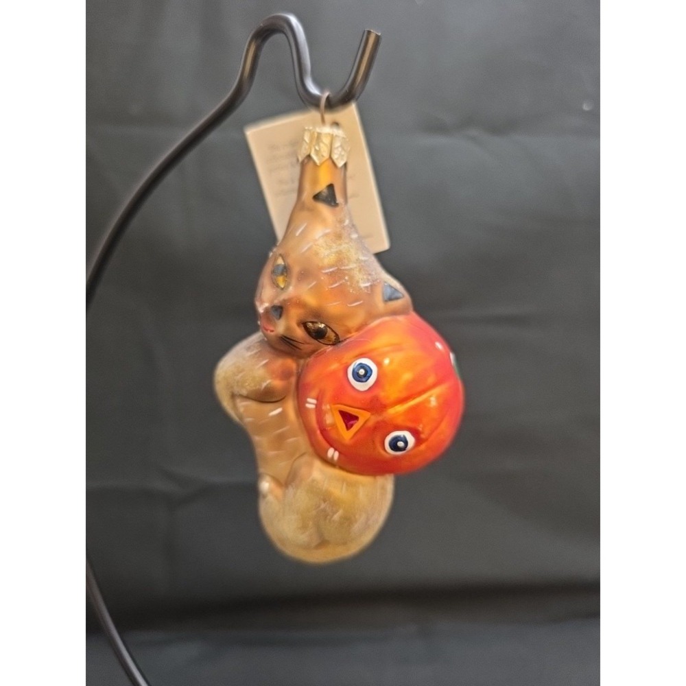 Christopher Radko Boo Boo Kitty 1995 Halloween Cat Pumpkin Ornament 4.5" Tag - Picture 14 of 14